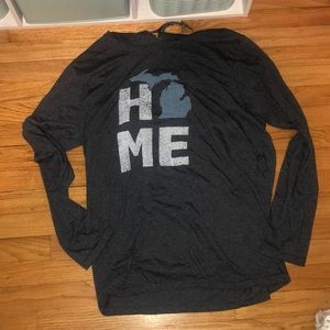 Never wore Michigan gray sweatshirt.